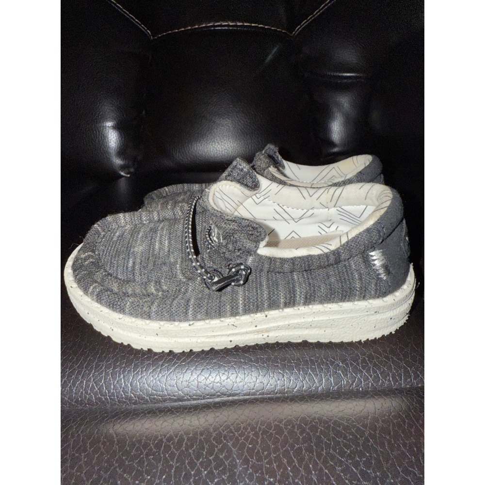 HEY DUDE Boys Gray Knit Slip On Loafer Sneakers Casual Shoes